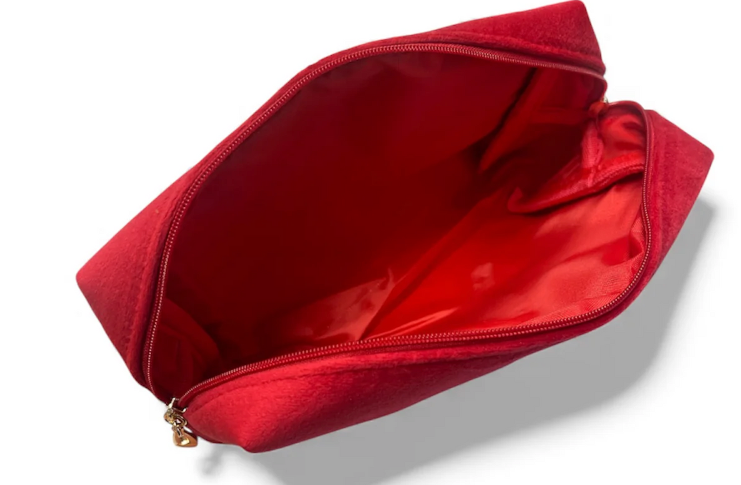 Bolsa de maquiagem em veludo
